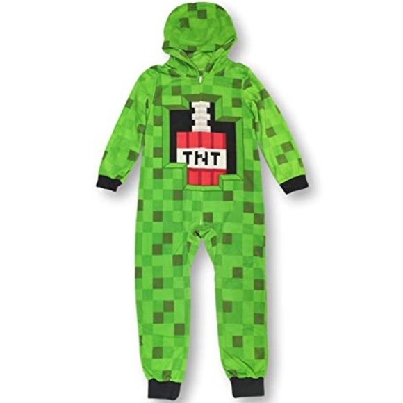 Mojang Pajamas Minecraft Pajamas One Piece Creeper Hoodie Union